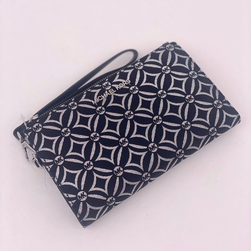 Michael Kors Black and Silver Wallet Wristlet - Picture 7 of 9